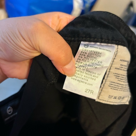 Ag Adriano Goldschmied Farrah High Rise Skinny Black Velour Pants - Picture 5 of 5